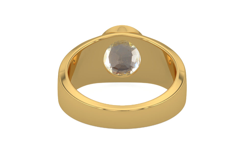 Gold Ceylon Yellow Sapphire Ring Fine Quality (R10)