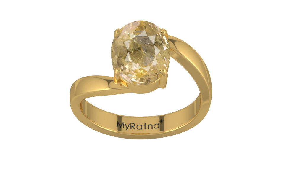 Gold Ceylon Yellow Sapphire Ring Rare Quality (R2)