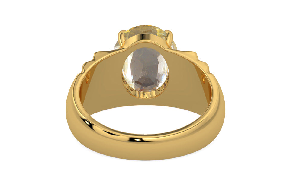 Gold Ceylon Yellow Sapphire Ring Fine Quality (R4)