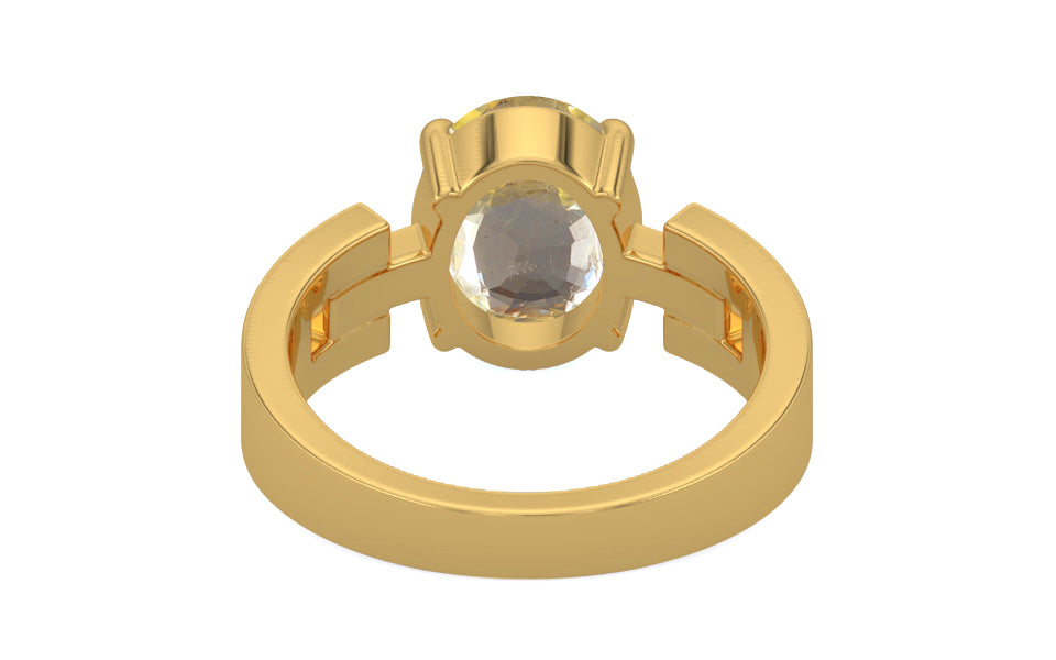 Gold Ceylon Yellow Sapphire Ring Fine Quality (R8)