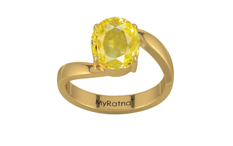 Gold Ceylon Yellow Sapphire Ring Limited Quality (R2)