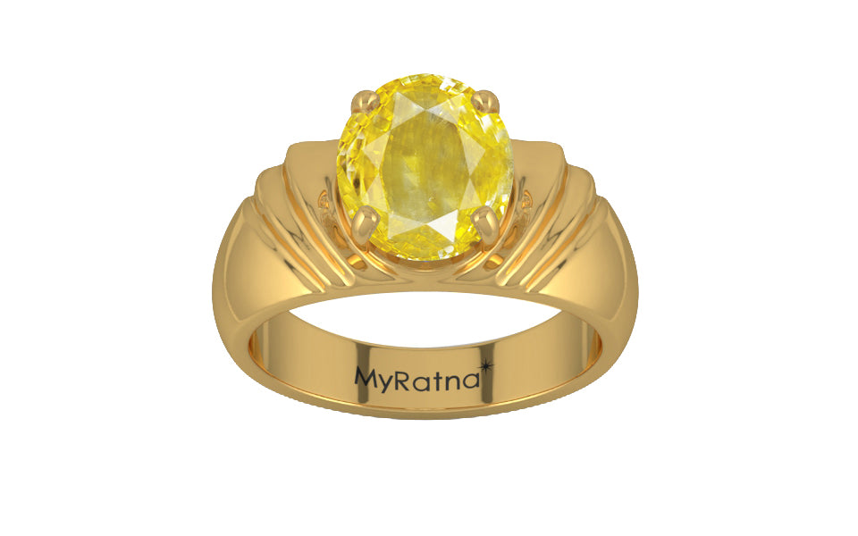 Gold Ceylon Yellow Sapphire Ring Limited Quality (R4)