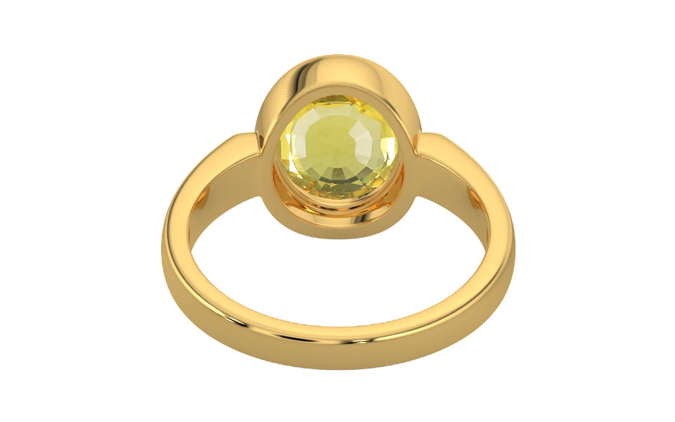 Gold Ceylon Yellow Sapphire Ring Limited Quality (R6)