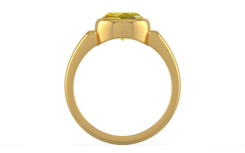 Gold Ceylon Yellow Sapphire Ring Limited Quality (R6)