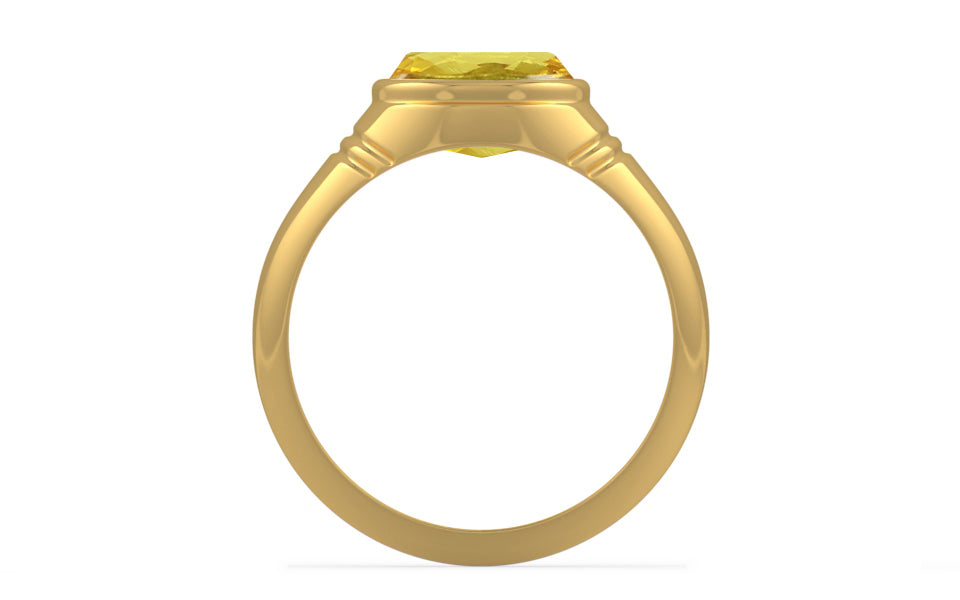 Gold Ceylon Yellow Sapphire Ring Limited Quality (R7)