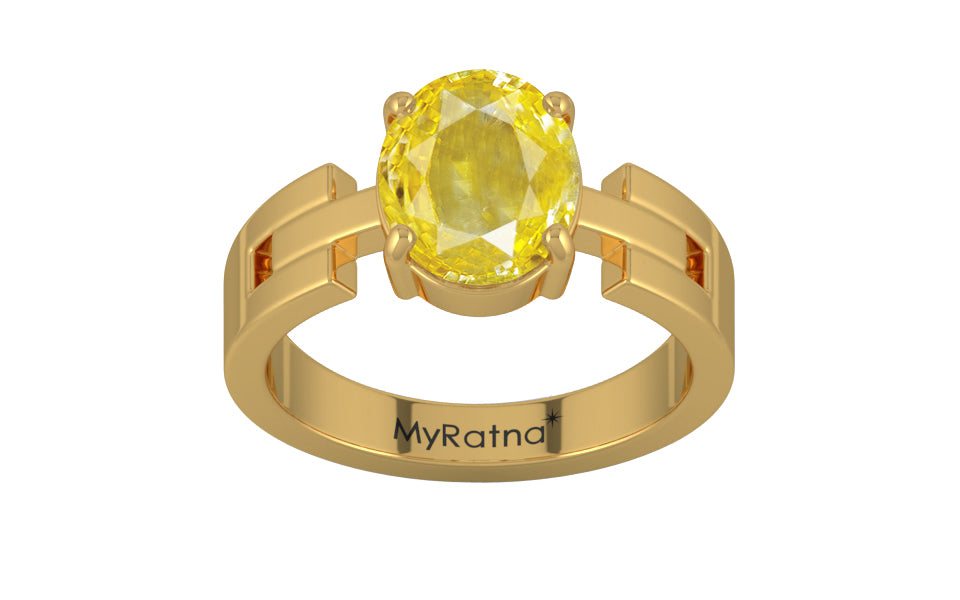 Gold Ceylon Yellow Sapphire Ring Limited Quality (R8)