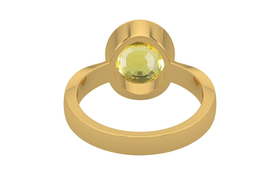 Gold Ceylon Yellow Sapphire Ring Limited Quality (R9)