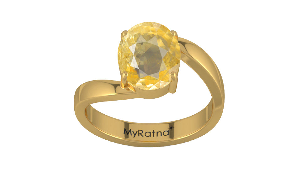 Gold Ceylon Yellow Sapphire Ring Prime Quality (R2)