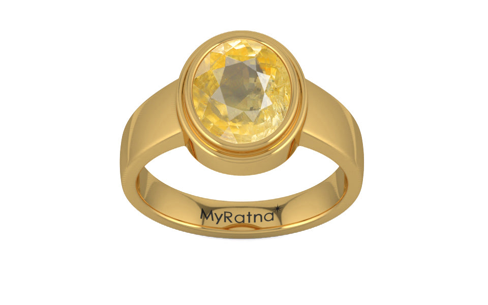 Gold Ceylon Yellow Sapphire Ring Prime Quality (R3)