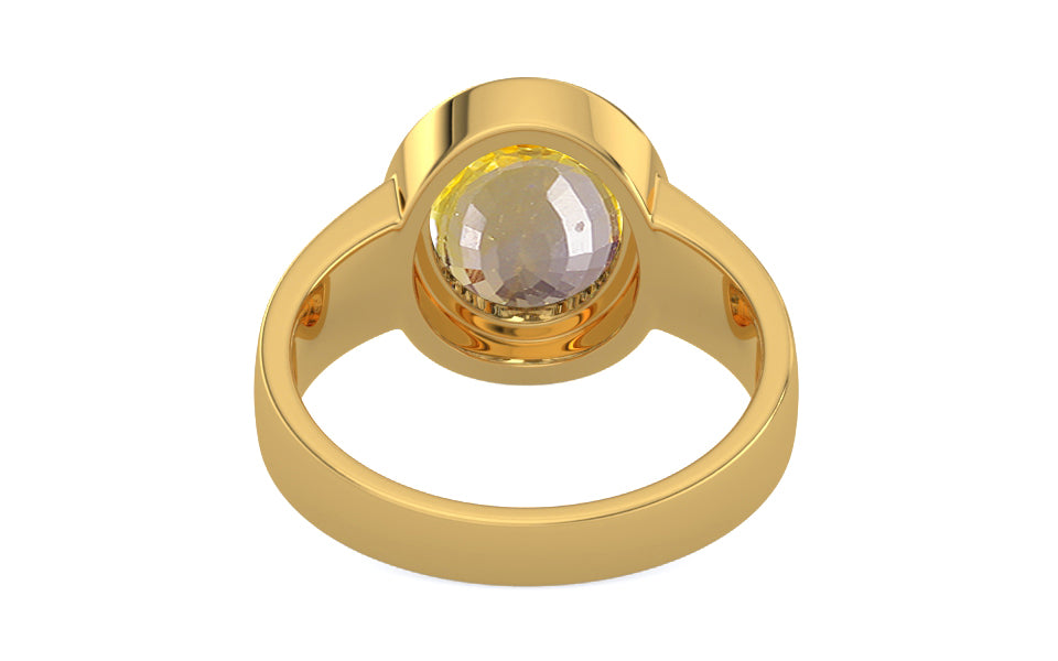Gold Ceylon Yellow Sapphire Ring Prime Quality (R3)
