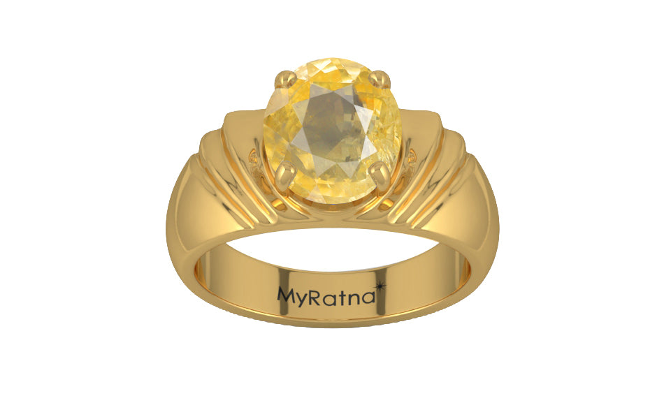 Gold Ceylon Yellow Sapphire Ring Prime Quality (R4)