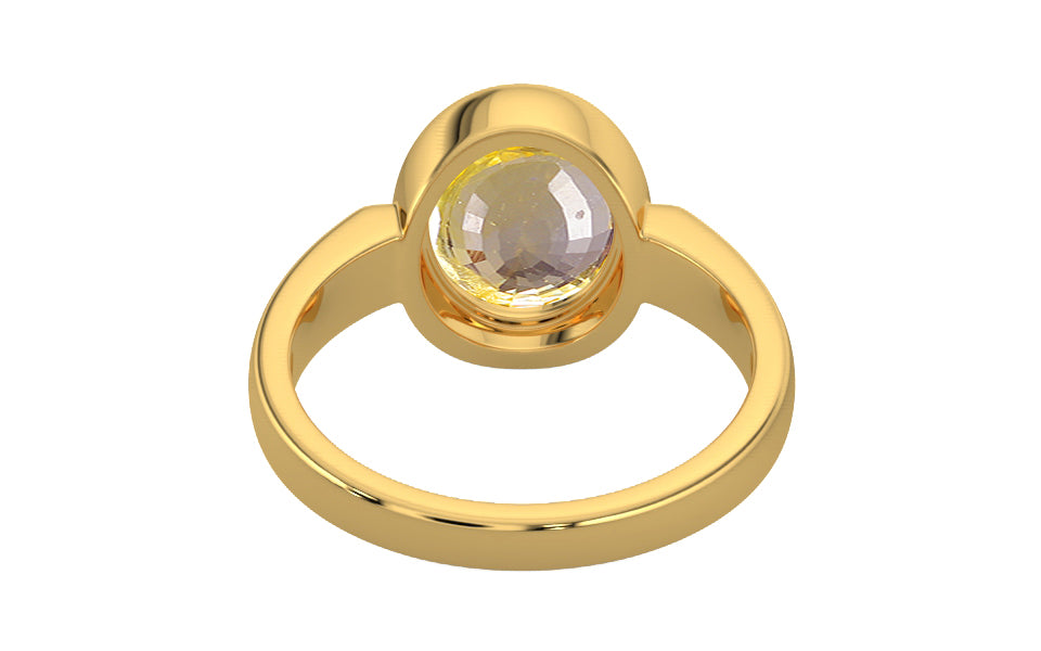 Gold Ceylon Yellow Sapphire Ring Prime Quality (R6)
