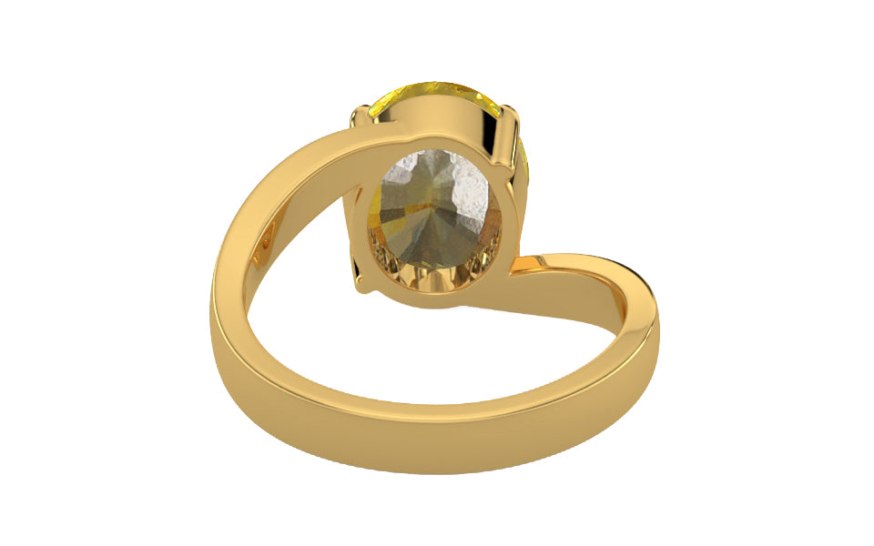 Gold Ceylon Yellow Sapphire Ring Rare Quality (R2)