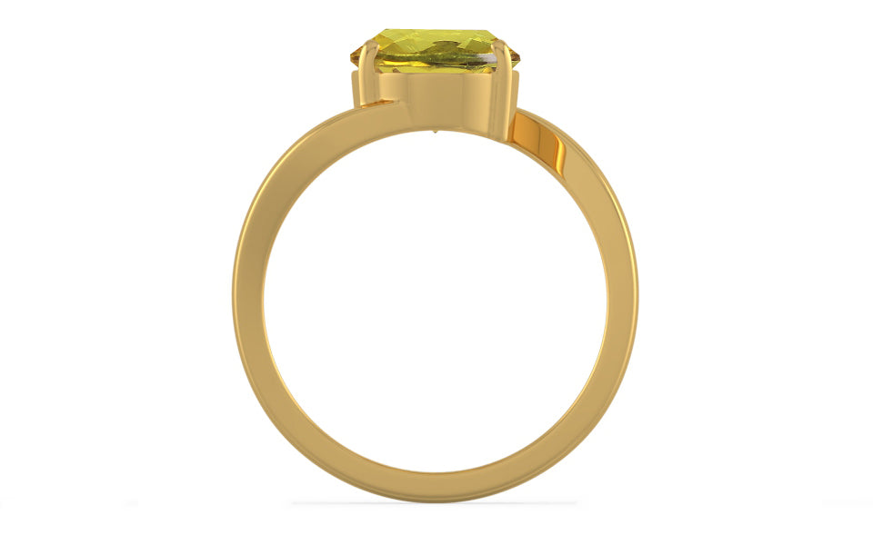 Gold Ceylon Yellow Sapphire Ring Rare Quality (R2)