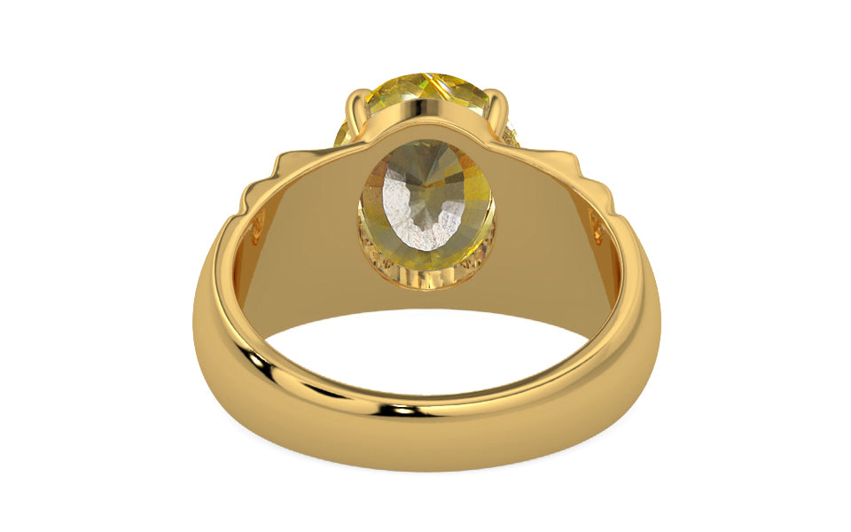 Gold Ceylon Yellow Sapphire Ring Rare Quality (R4)