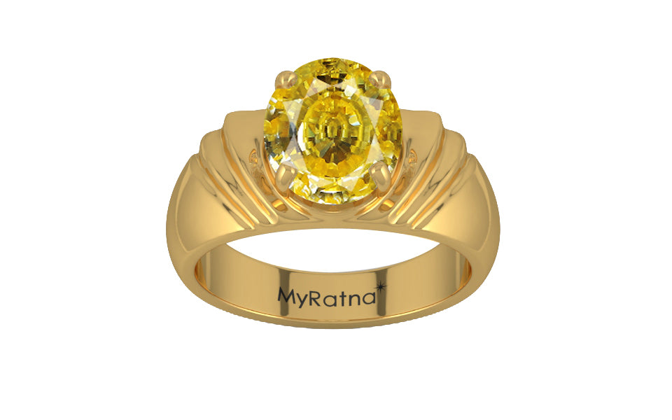 Gold Ceylon Yellow Sapphire Ring Rare Quality (R4)