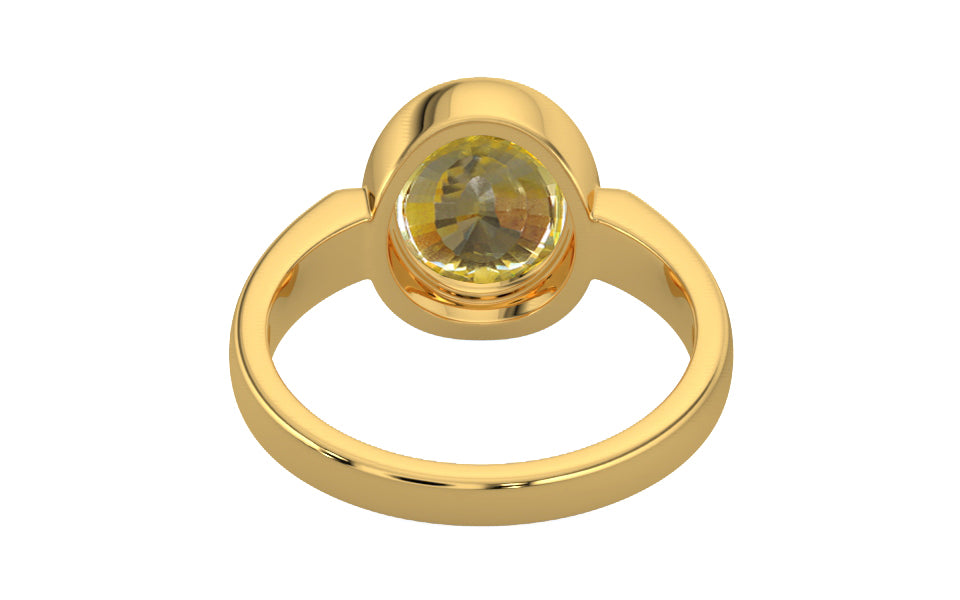 Gold Ceylon Yellow Sapphire Ring Rare Quality (R6)