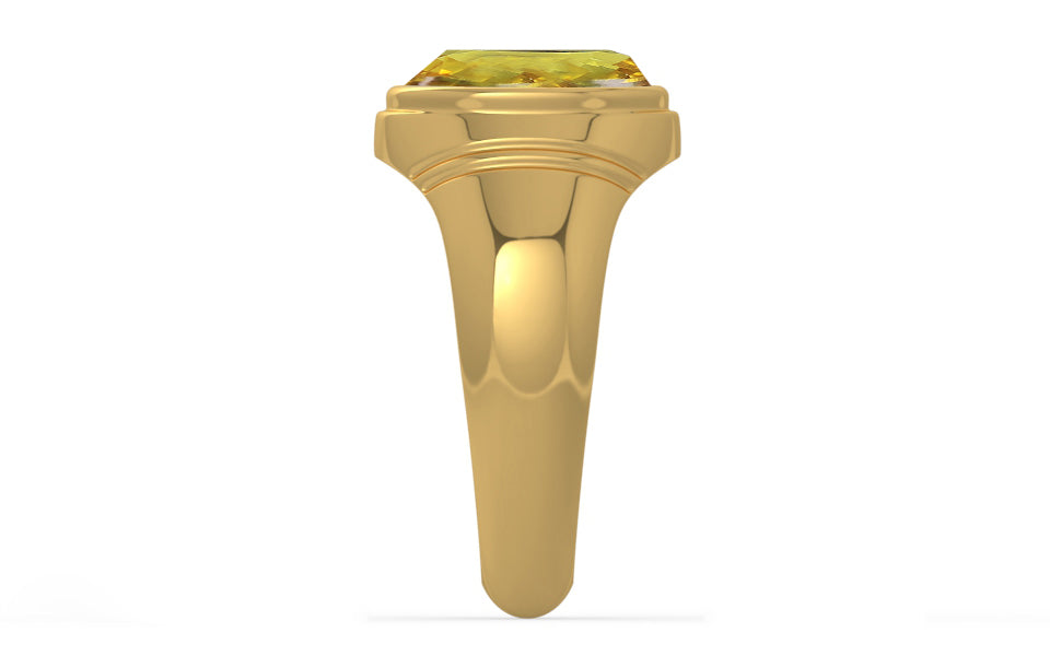Gold Ceylon Yellow Sapphire Ring Rare Quality (R7)