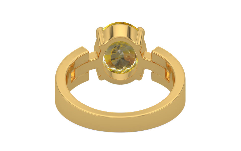 Gold Ceylon Yellow Sapphire Ring Rare Quality (R8)
