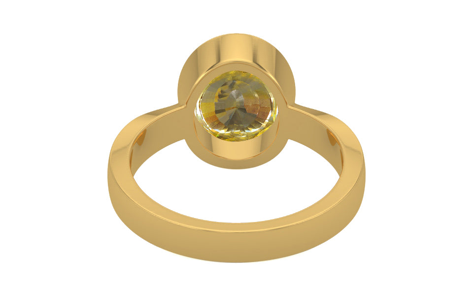Gold Ceylon Yellow Sapphire Ring Rare Quality (R9)