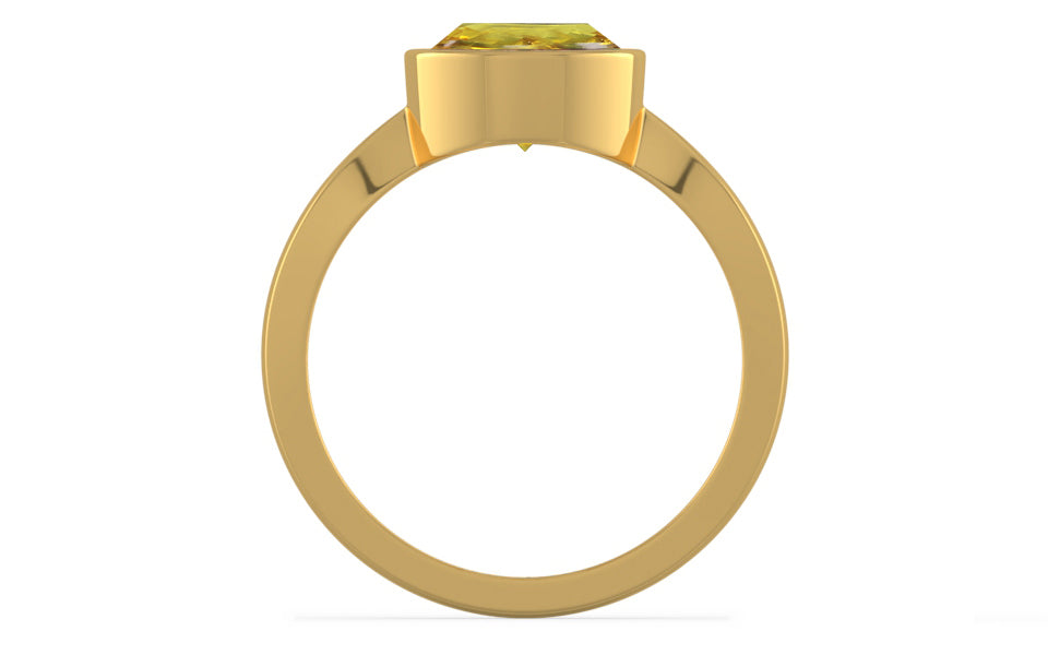 Gold Ceylon Yellow Sapphire Ring Rare Quality (R9)