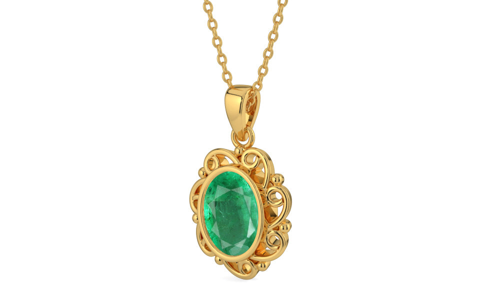 Gold Emerald Pendant Limited Quality (P5)