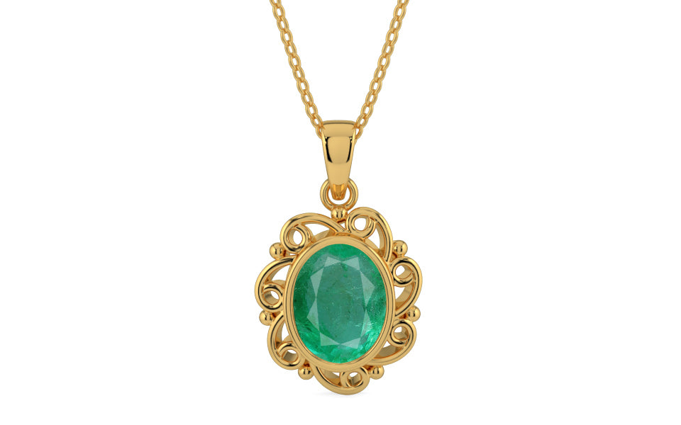 Gold Emerald Pendant Limited Quality (P5)