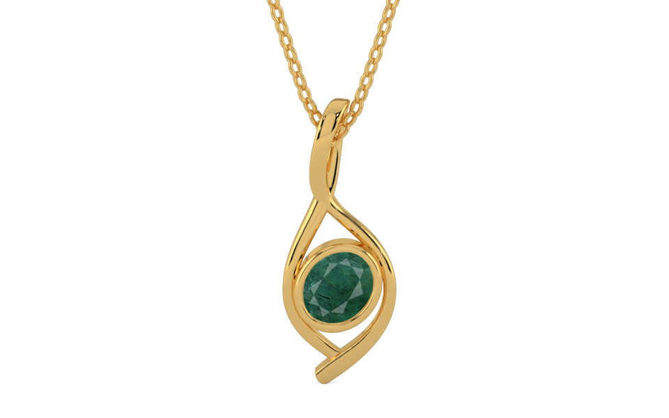 Gold Emerald Pendant Prime Quality (P1)
