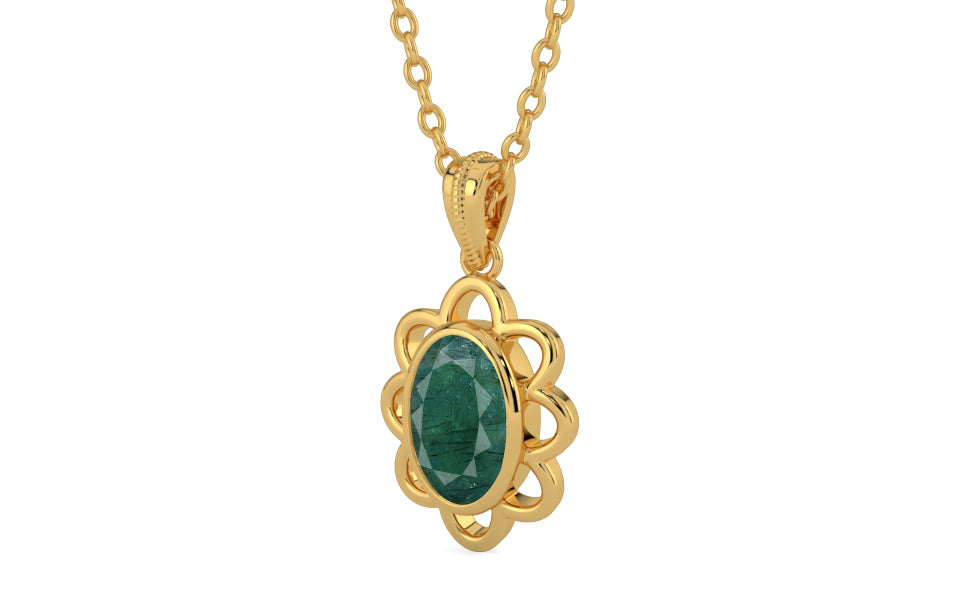 Gold Emerald Pendant Prime Quality (P3)