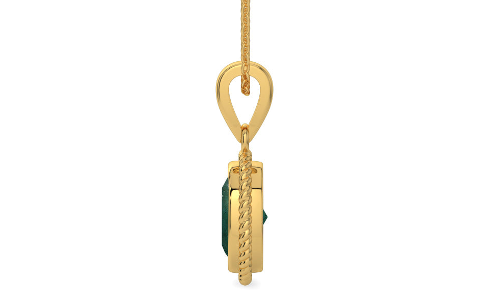 Gold Emerald Pendant Prime Quality (P7)