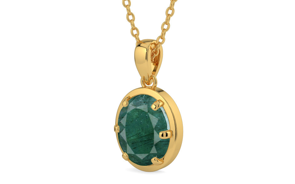 Gold Emerald Pendant Prime Quality (P8)