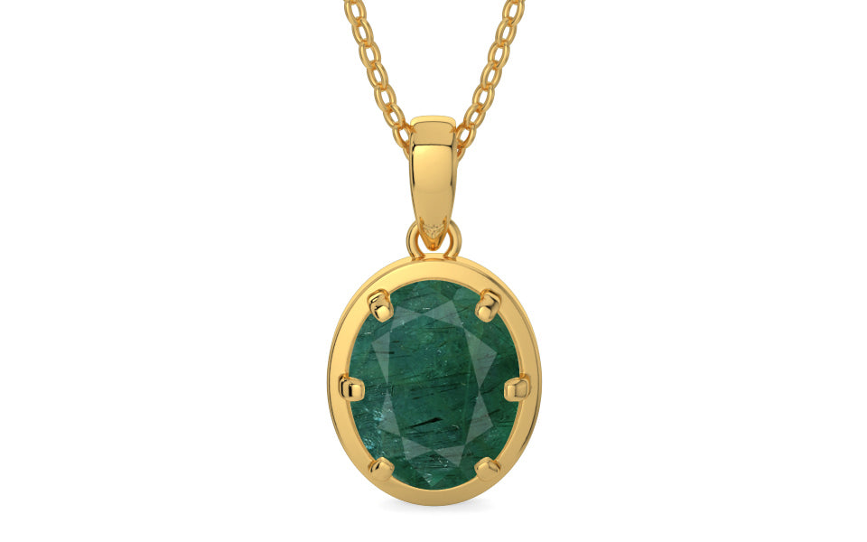 Gold Emerald Pendant Prime Quality (P8)