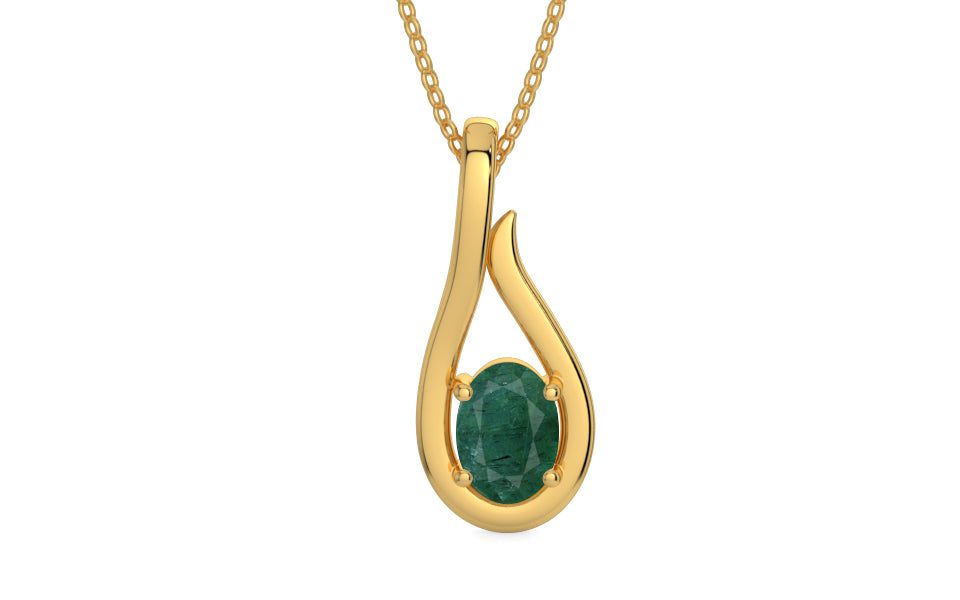 Gold Emerald Pendant Prime Quality (P9)