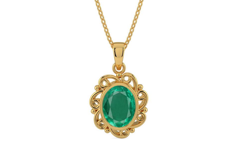 Gold Emerald Pendant Rare Quality (P5)