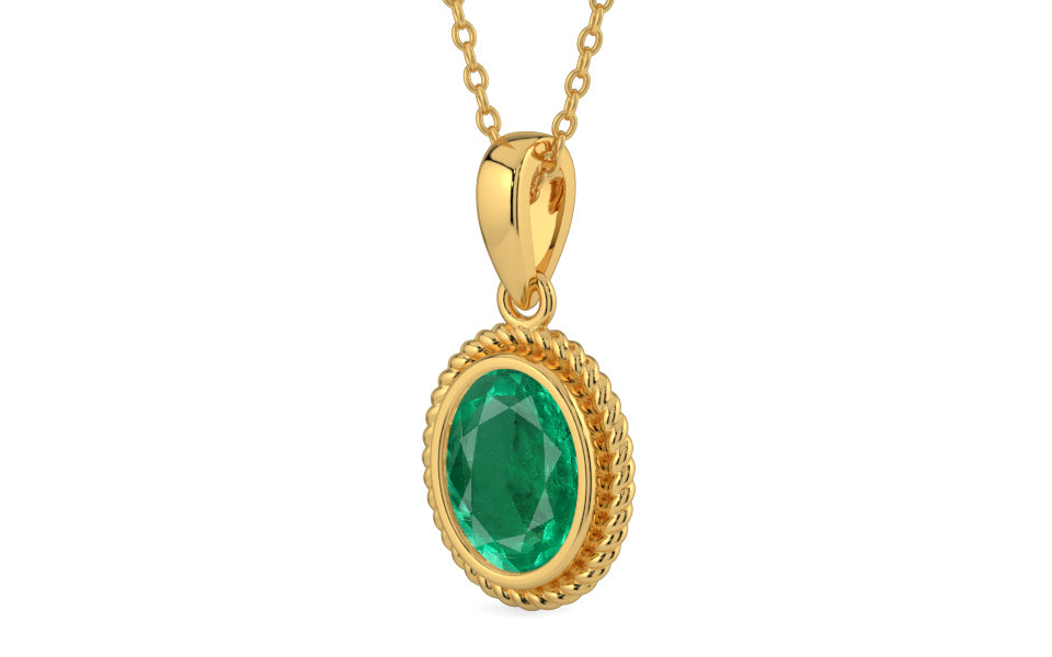 Gold Emerald Pendant Rare Quality (P7)