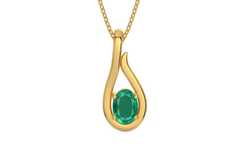 Gold Emerald Pendant Rare Quality (P9)