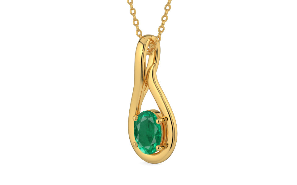 Gold Emerald Pendant Rare Quality (P9)
