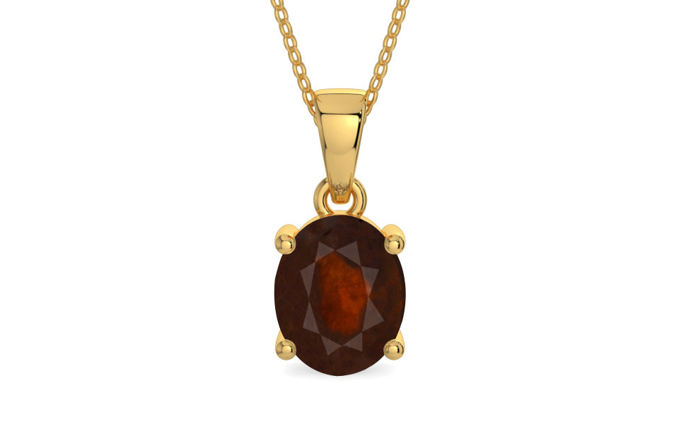 Gold Hessonite Garnet Pendant Fine Quality (P10)