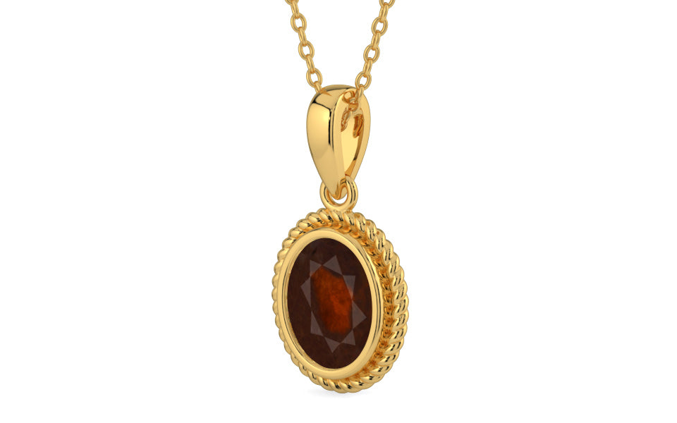 Gold Hessonite Garnet Pendant Fine Quality (P7)