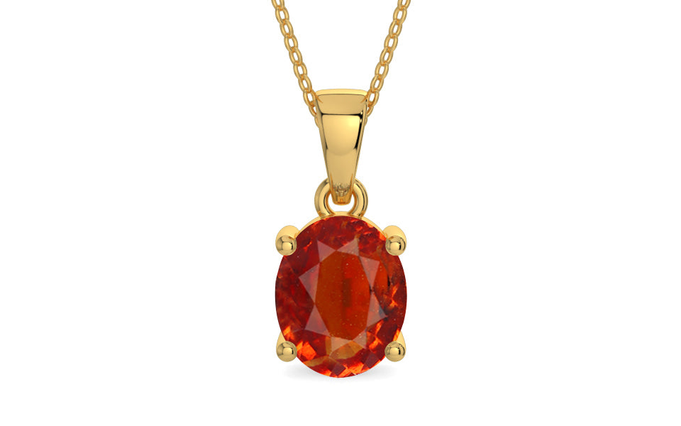 Gold Hessonite Garnet Pendant Limited Quality (P10)