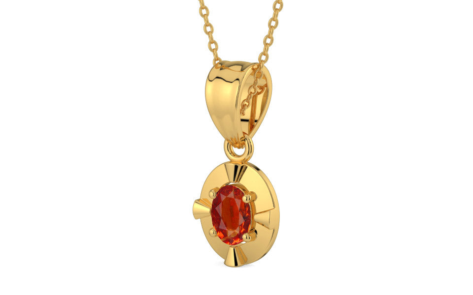 Gold Hessonite Garnet Pendant Limited Quality (P11)