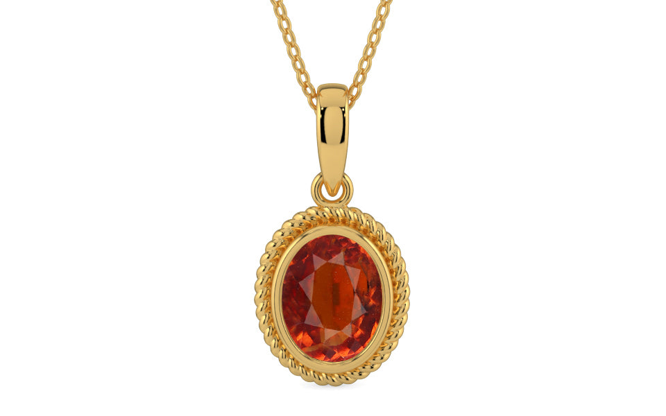 Gold Hessonite Garnet Pendant Limited Quality (P7)