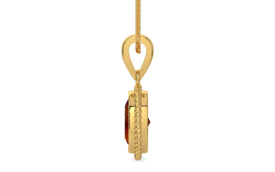 Gold Hessonite Garnet Pendant Limited Quality (P7)