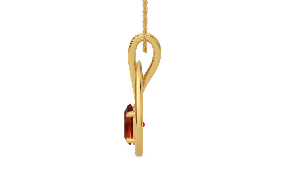 Gold Hessonite Garnet Pendant Limited Quality (P9)