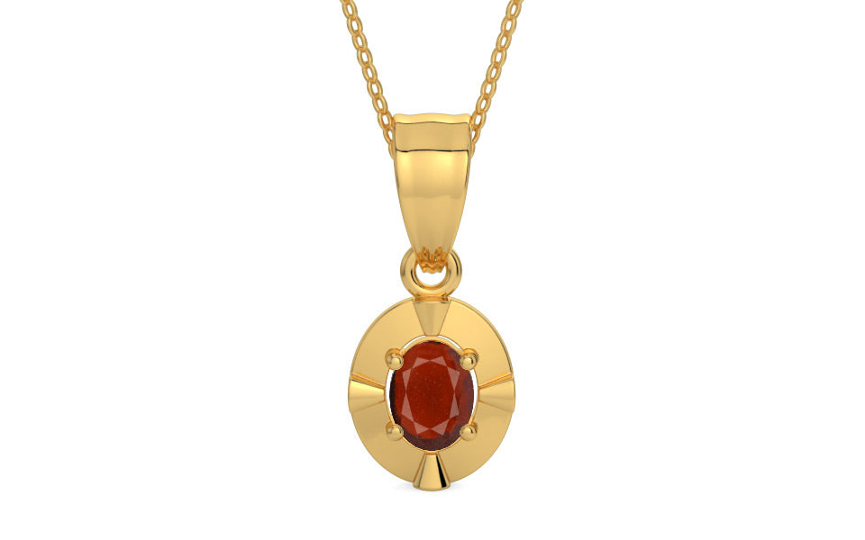 Gold Hessonite Garnet Pendant Prime Quality (P11)