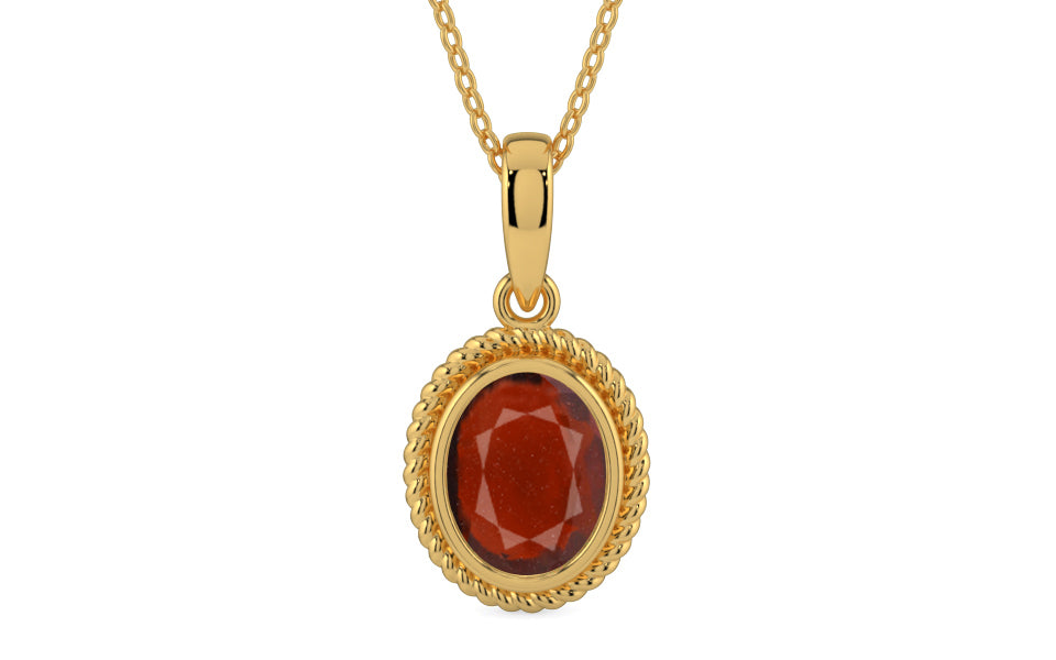 Gold Hessonite Garnet Pendant Prime Quality (P7)