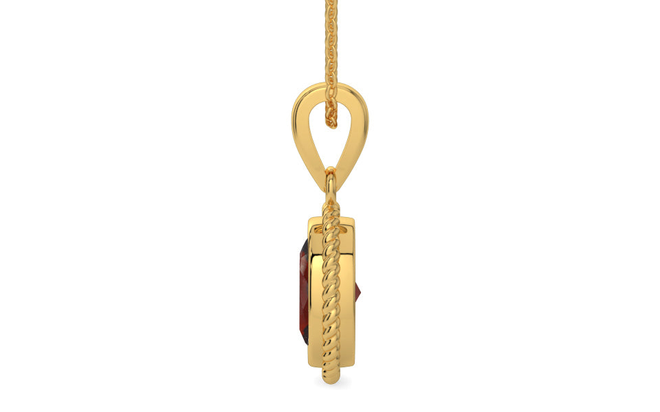 Gold Hessonite Garnet Pendant Prime Quality (P7)