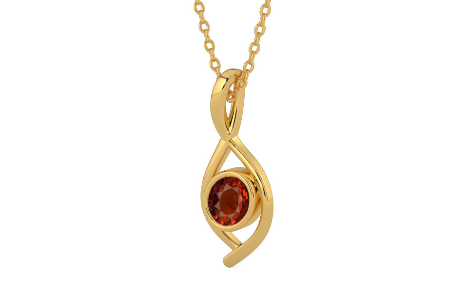 Gold Hessonite Garnet Pendant Rare Quality (P1)