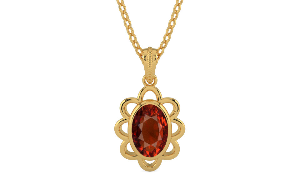 Gold Hessonite Garnet Pendant Rare Quality (P3)