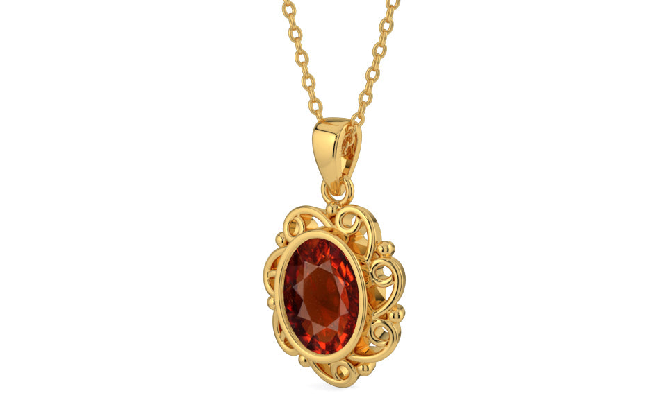 Gold Hessonite Garnet Pendant Rare Quality (P5)
